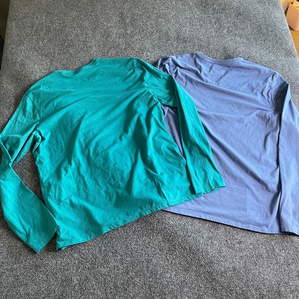Apt 9 Mens Premier Flex Long Sleeve Tee Shirt Bundle 2 Pack Teal Blue Large L - Picture 8 of 9